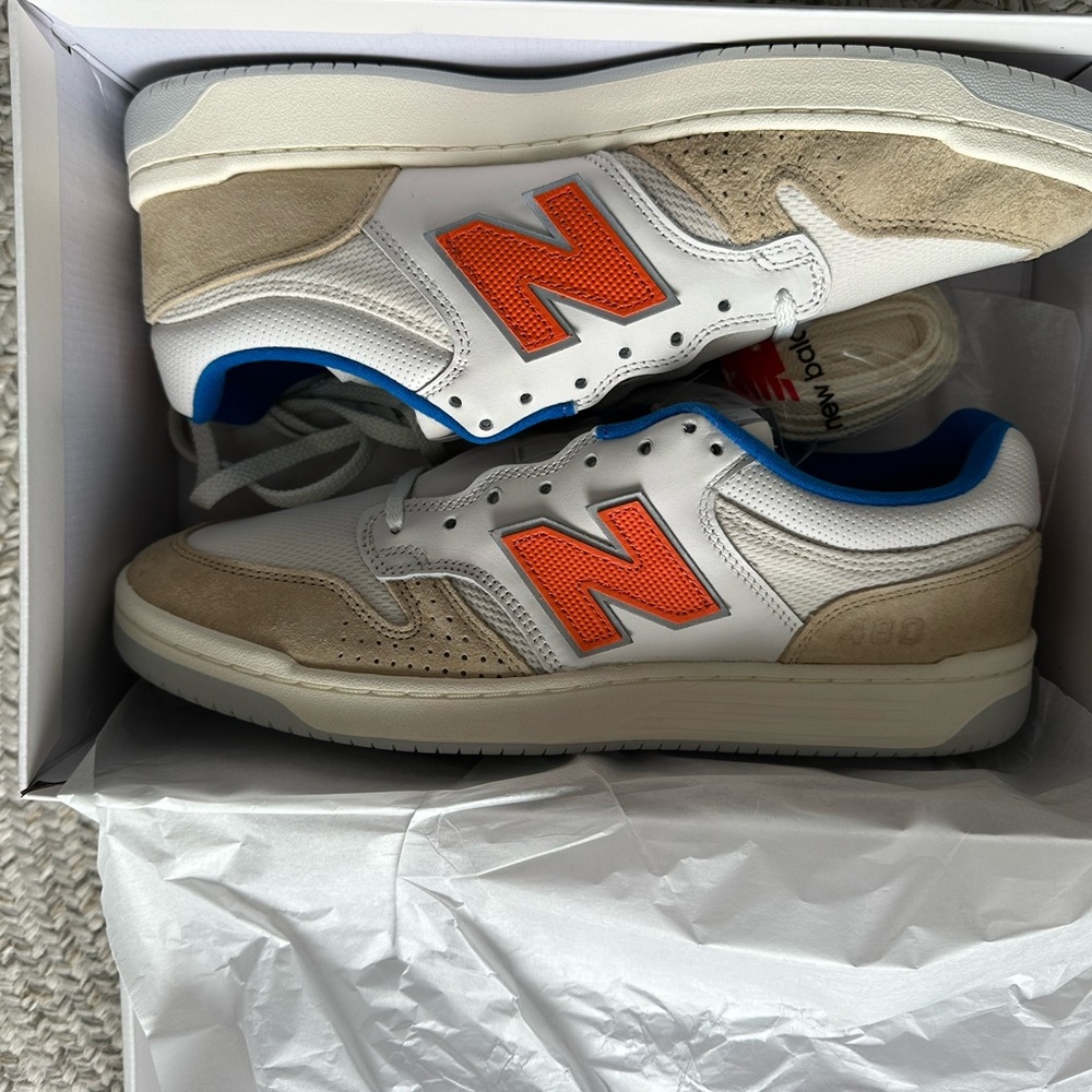 NM480NYC KITH New Balance Numeric 480 Madison Square Garden Tan Orange (Men's)
